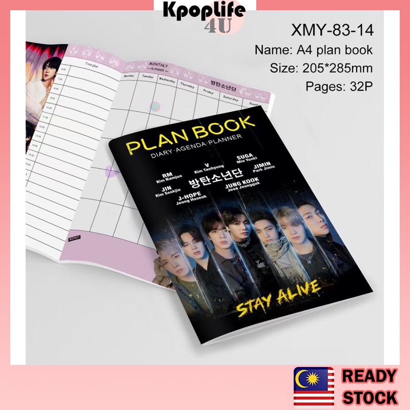 Kpop A4 Planner Book Agenda Book En-hypen BT Stray Kids Bl ckpink สองครั้ง Aespa สํานักงานใช้โรงเรีย