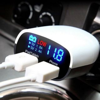 LED Display Dual USB Car Charger ที่ชาร์จในรถ