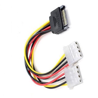 ส่งจากไทย สายแปลงไฟ sata เป็น Molex 2หัว พร้อมส่ง สายแปลงSATA