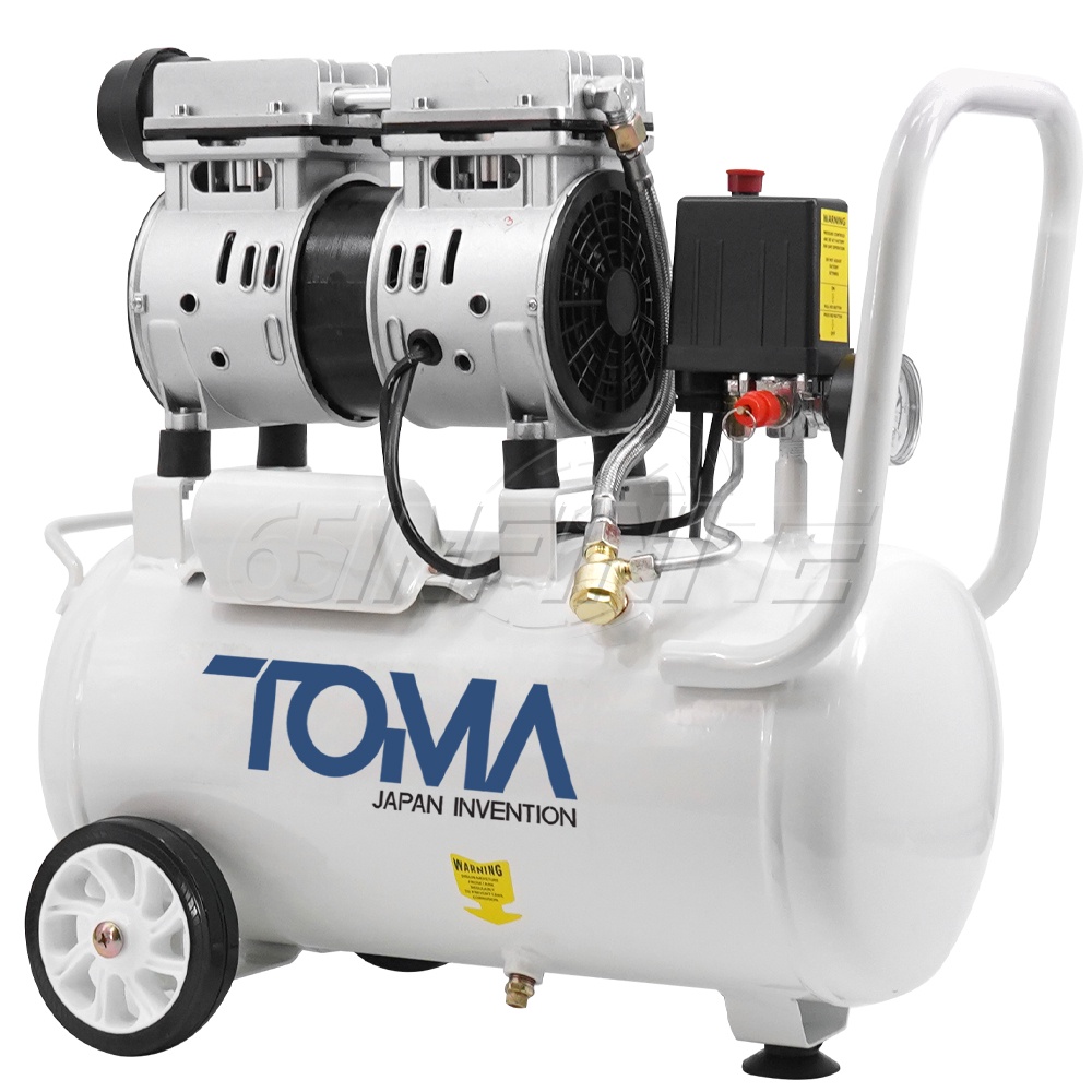 TOMA JAPAN ปั้มลมออยล์ฟรี ปั๊มลม OIL FREE 800W ปั้มลม 30 ลิตร รุ่น TM-30L-W Air Compressor 30L KXNd
