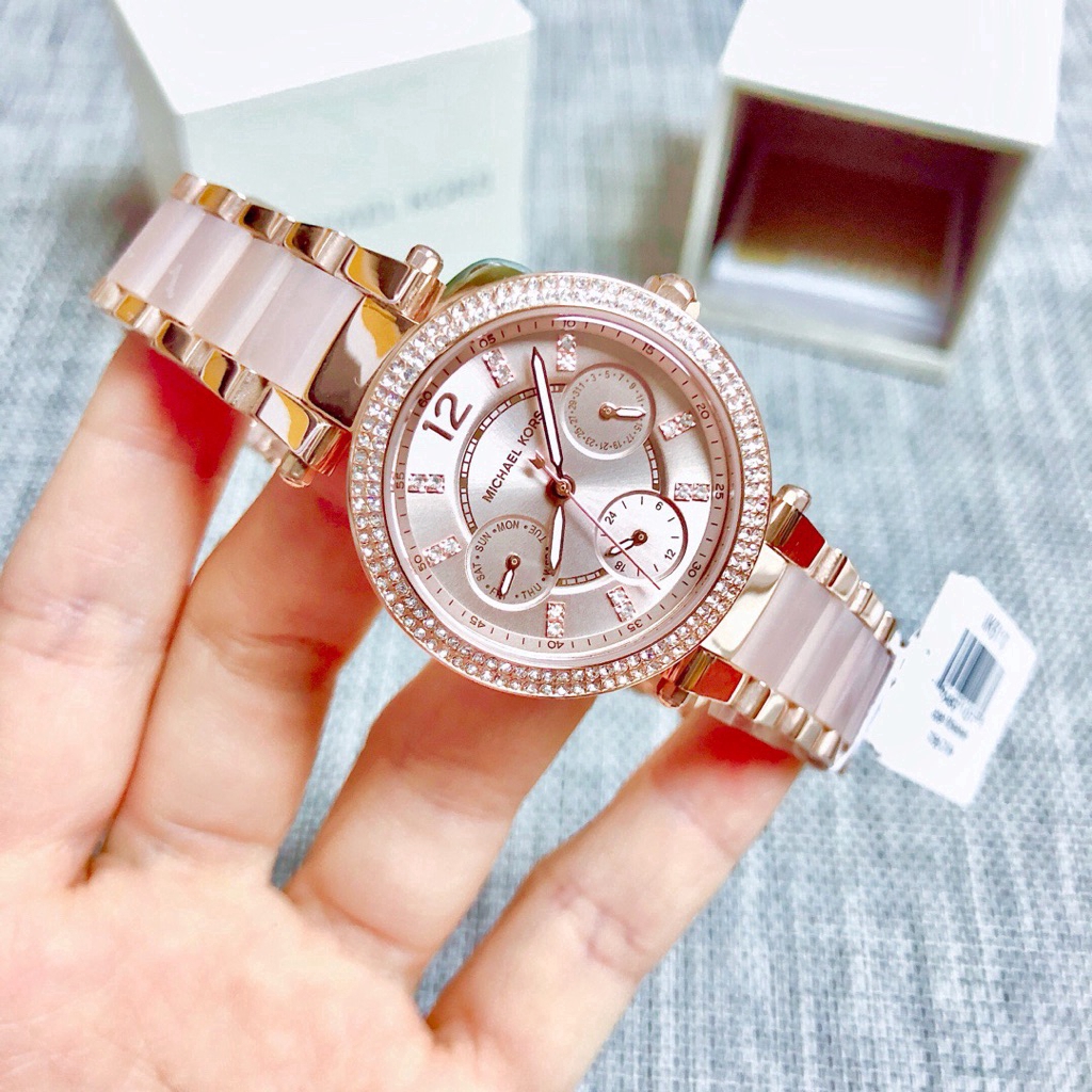 นาฬิกาข้อมือ michael kors mk 6110 parker มัลติฟังก์ชั่น 100% สําห