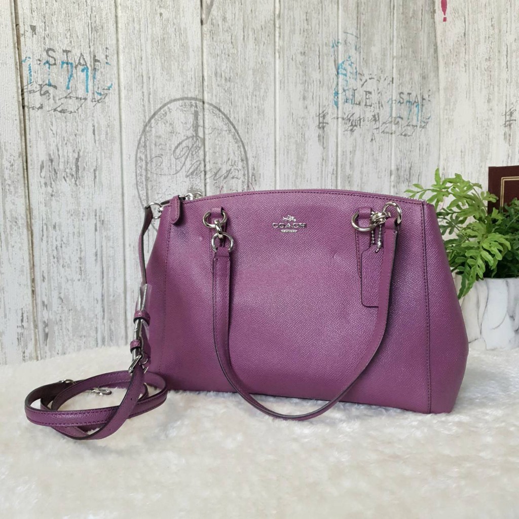 ลดโหด 2,500 บาท (COACH F57520) SMALL CHRISTIE CARRYALL IN CROSSGRAIN LEATHER