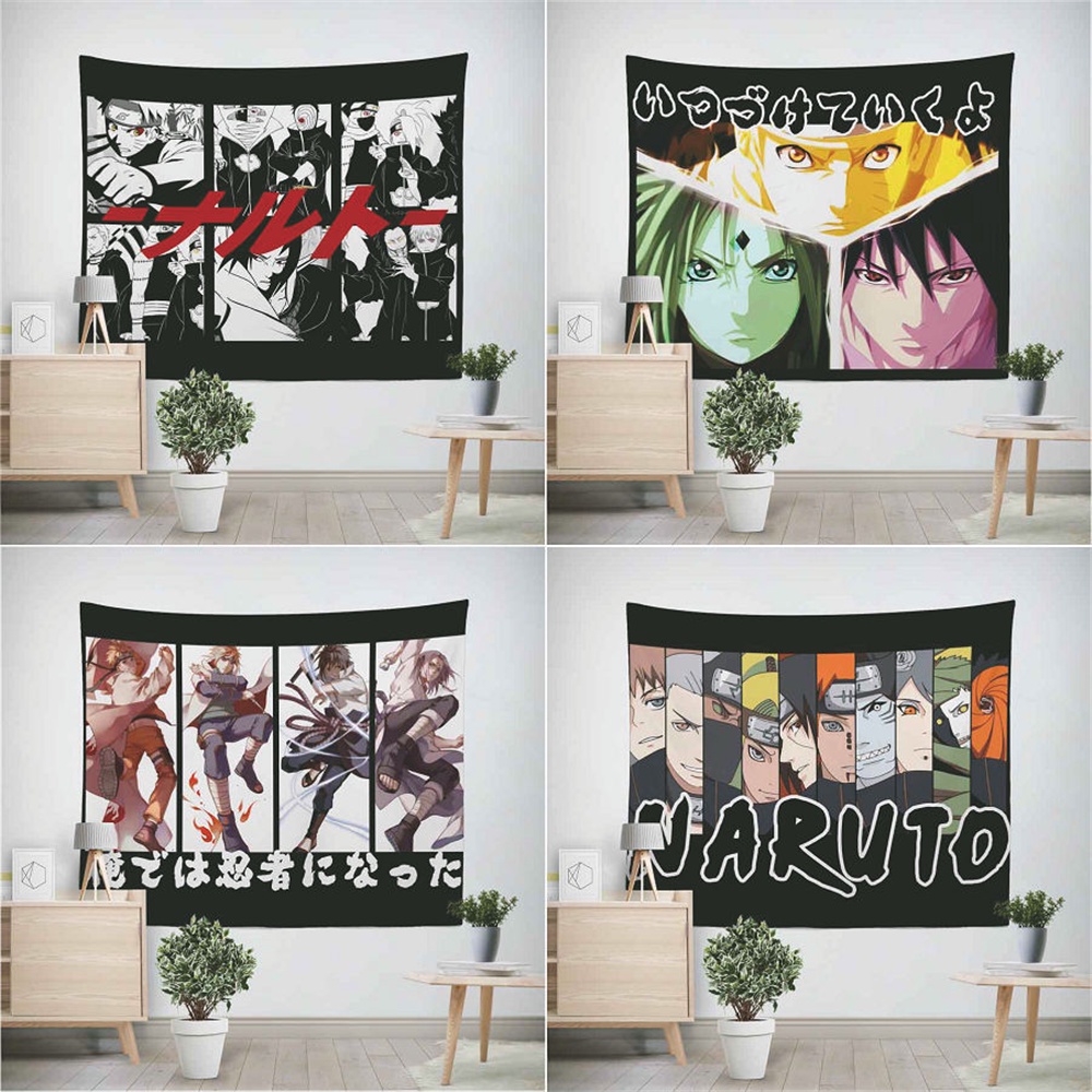 ผ้าม่าน ขนาดAnime Characters Blanket Tapestry Wall Background