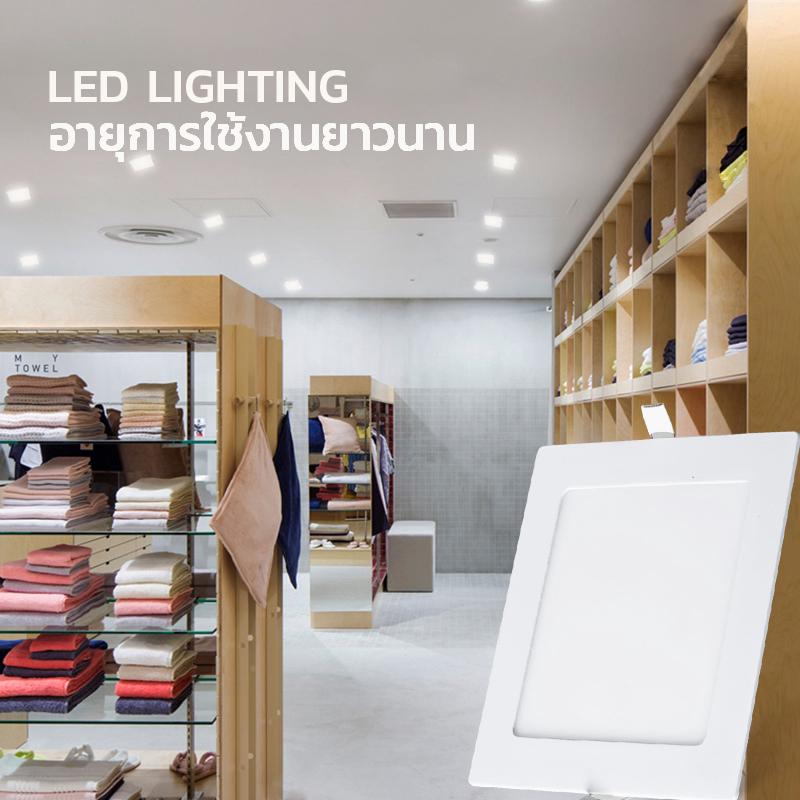 โคมไฟเพดาน LED หน้าสี่เหลี่ยม แสงเดย์ไลท์ สีขาว LED LIGHTING