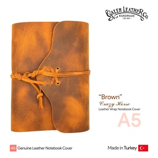 Galen Leather "Brown" A5 Wrap Notebook Cover - ปกสมุดโน๊ตหนังแท้