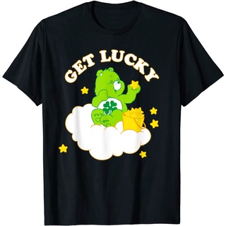 Bear ฤดูร้อนMens bear  Care Bears Good Luck Bear Get Lucky T-Shirt เสื้อยืดแฟชั่นคอกลม สบายๆ แฟชั่นยูนิเซ็กซ์