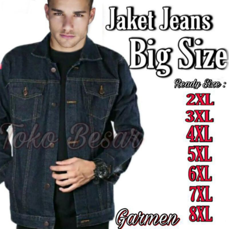 Big Size Blue Black Jeans Jacket M, L, XL, 2xl, 3xl, 4xl, 5xl, 6xl, 7xl, 8xl, 10xl // Jumbo Jacket