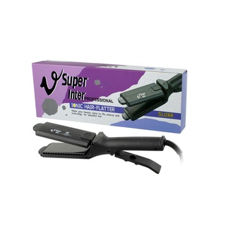 เครื่องหนีบผม เครื่องหนีบ รีดผม ซุปเปอร์วี Super V รุ่น SU288 (หน้ากลาง มีฟัน) กล่องม่วง รับประกัน 1 ปี