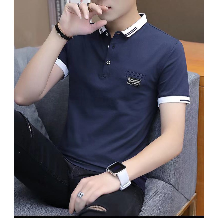 ใหม่แฟชั่นผู้ชายเสื้อโปโลแขนสั้นผ้าฝ้ายเสื้อยืดA#002