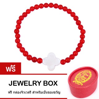 Tips Gallery สร้อย ข้อมือ หินคาร์เนเลี่ยน กับ มุกดอกไม้ รุ่น Carnelian Medieval Mother of Pearl Design TBS110