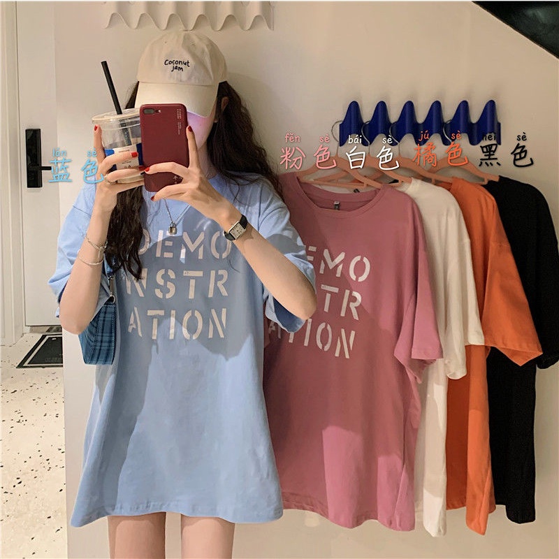 Cckoss พร้อมส่ง  คอกลมแขนสั้นเสื้อยืดผู้หญิง แนวโน้ม สไตล์สตรีท แฟชั่นเกาหลีเท่ ทรงหลวม ภาษาอังกฤษลวดลาย ลำลองหญิง ใหม่