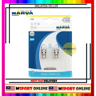 Narva T10 W5W LED 12V 6000k หลอดไฟสัญญาณ LED ประสิทธิภาพสูง