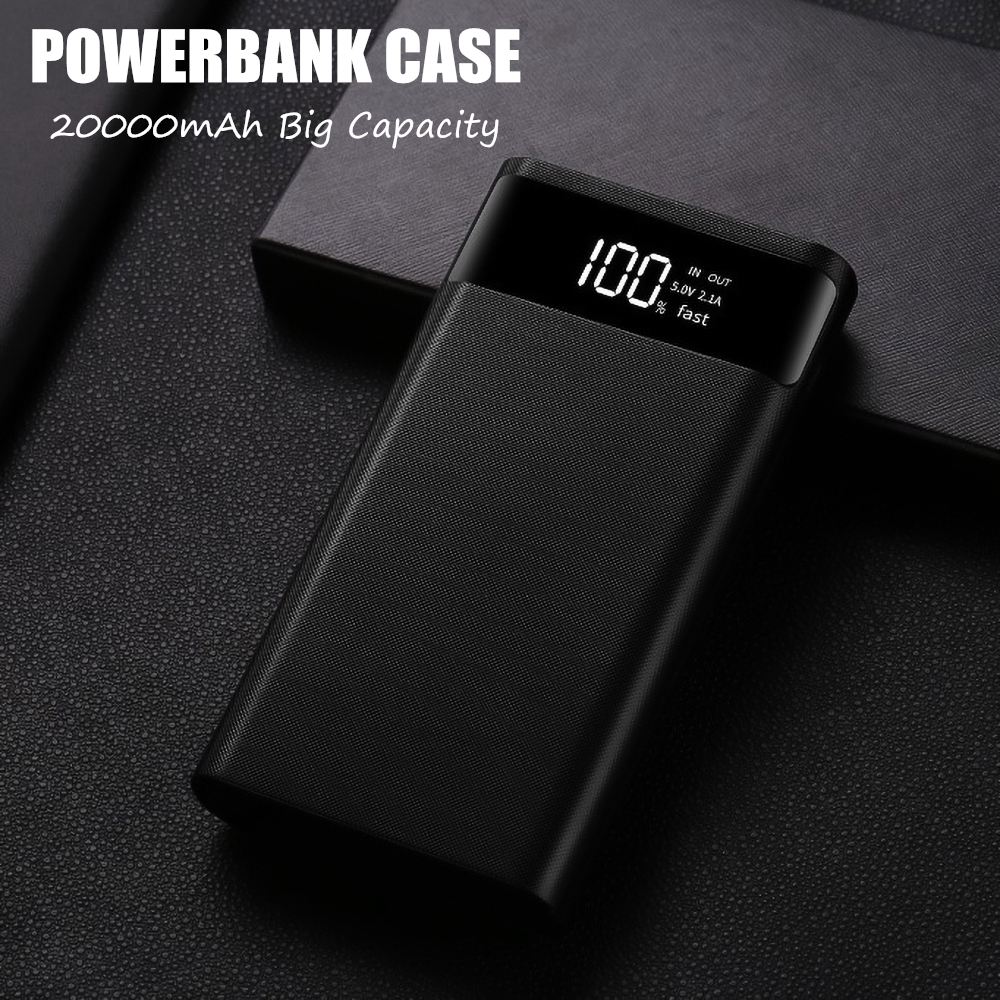 [ไม่รวมแบตเตอรี่] DIY กรณีประกอบตัวเองสองพอร์ต Power Bank โมดูล 6 * 18650 Power Bank Shel
