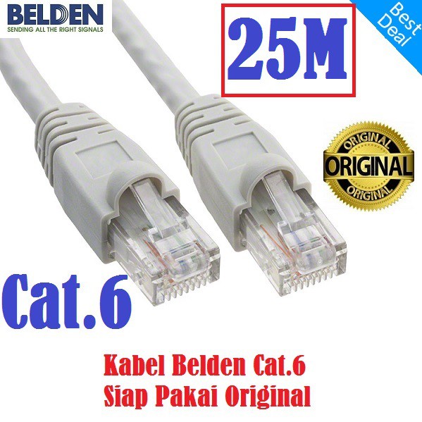Belden Cat 6 25M UTP LAN Cable - Original Belden Cat6 พร้อมใช้งาน 25 เมตร