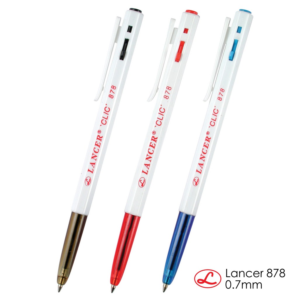 ปากกาลูกลื่น Lancer Clic ปากกาลูกลื่น แลนเซอร์ คลิ้ก 878 0.7mm