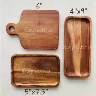 ถาดไม้ เขียงไม้ เขียงจิ๋ว 4"x9", 5"x7.5", 6" ไม้จามจุรี Food Grade