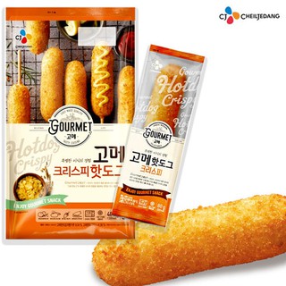 พร้อมส่ง 크리스피핫도그 คอร์นด็อกเกาหลี (ไส้กรอก) CJ Gourmet Crispy Hotdog 480g