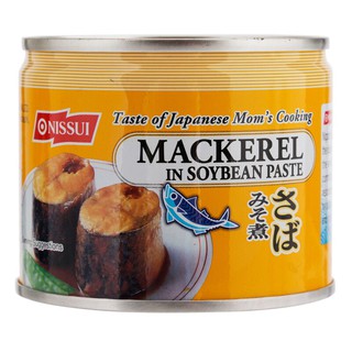 นิสซุยปลาแมคเคอเรลในซอสเต้าเจี้ยว 190กรัม Nissui Mackerel in Soybean Sauce 190g