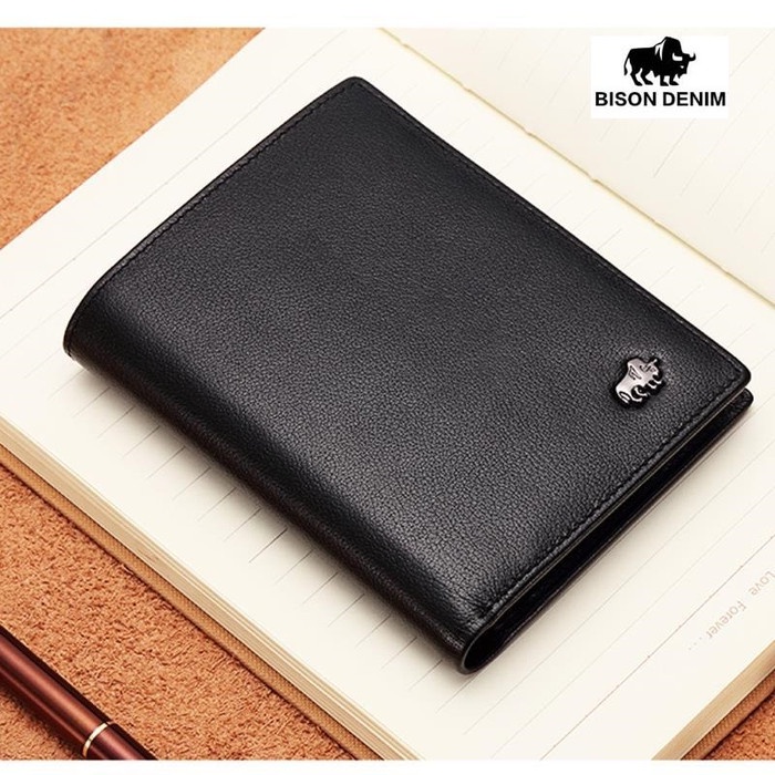 Bison Denim Wallet - หนังวัวแท้แนวตั้ง (BISON -N4474 2B) กระเป๋าสตางค์กันน้ํานําเข้า