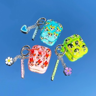 🌈 พร้อมส่ง 🌺 Powerpuff Girls x Skinnydip Flower For AirPods 1/2 Case With Keychain CNN