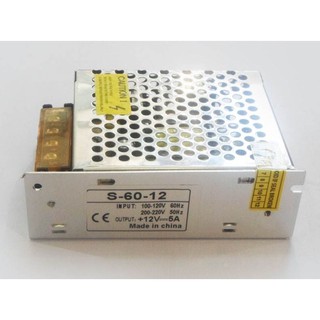 สวิตชิ่งเพาเวอร์ซัพฟาย Switching Power Supply DC 12V 5A สำหรับกล้องวงจรปิด 1-5 ตัว