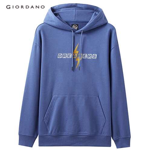 GIORDANO MEN Alphabet embroidery cargo pocket hoodie 92099790