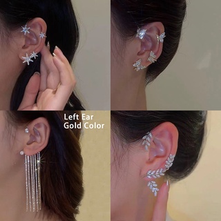 Korea Fashion Snowflake Butterfly Tassel Earrings Earrings Single Left and Right Ears Ins Wind Design Temperament Lady Personality Earrings