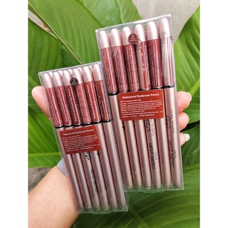 (ราคายกโหล)AAC Waterproof Eyebrows Pencil Colors Story ดินสอเขียนคิ้ว 2 in 1 อีกด้านมีแปรง มีปลอกเก็บ กันน้ำเขียนง่ายไม่เลอะ