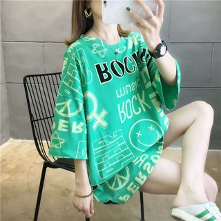 Best clothes(พร้อมส่ง/ใหม่#110)2020เสื้อยืดแฟชั่นผู้หญิง เสื้อวัยรุ่นเสื้อคอกลมแขนสั้นสไตล์เกาหลีไซส์ใหญ่ทรงหลวม