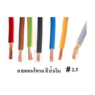 สายไฟเดี่ยวทองแดงแท้ 2.5 sq.mm สายคอนโทรล VSF 1x2.5 SQ.MM ความยาว 10 เมตร ใช้กับไฟ 12V - 220V ได้