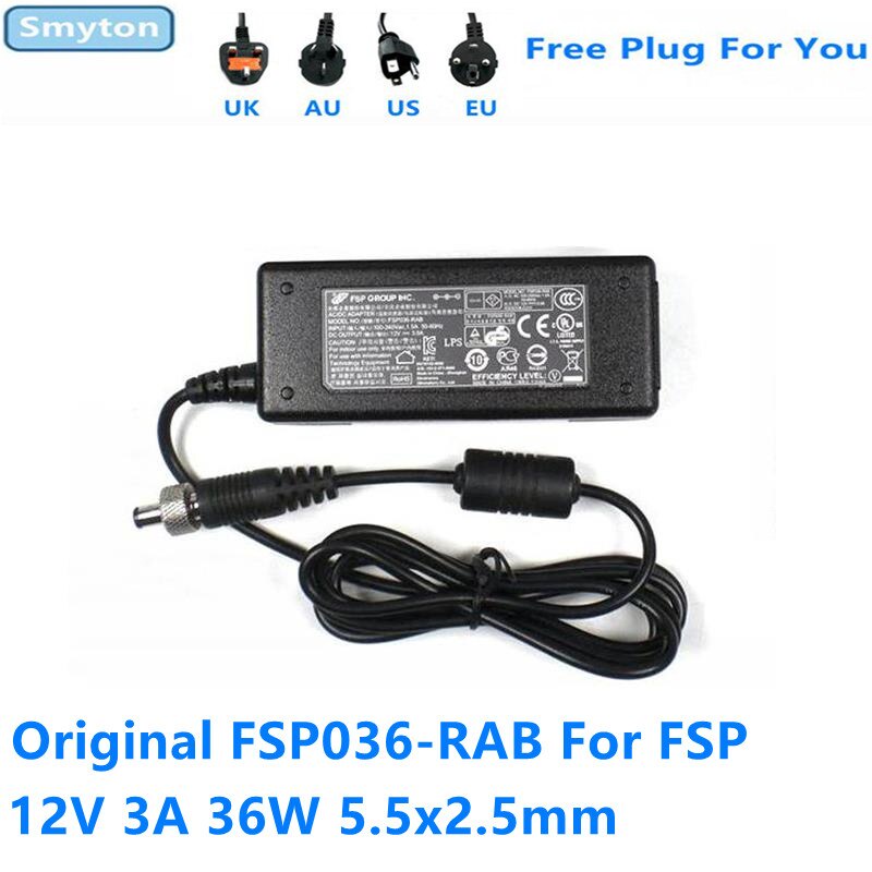 AC Adapter Charger สําหรับ 12V 3A 36W 5.5x2.5 มม.FSP FSP036-RAB FSP036-RBBN2 แหล่งจ่ายไฟ Charger