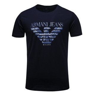 เสื้อสาวอวบ - สปอตแฟชั่น ARMANI ยีนส์ Armani ใหม่ผู้ชายเสื้อยืดผ้าฝ้ายแฟชั่นลําลองพิมพ์คอกลมแขนสั้น