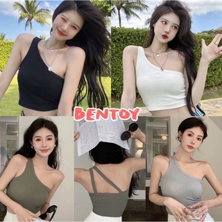 Bentoy(bratop6304)เสื้อกล้ามดีเทลสายข้างเดี่ยว เสื้อสายเดี่ยวมีฟองน้ำ