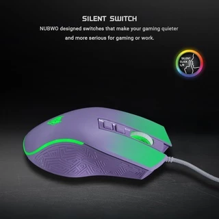Nubwo เมาส์เกมมิ่ง NM96 Silence Click ปรับ DPI สูงสุด 3600 มี 7 ปุ่ม RGB ปรับสีได้ รับประกัน 1 ปี