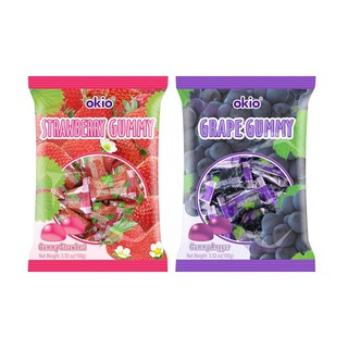 วุ้นเจลาตินสำเร็จรูป (สตรอเบอร์รี่, องุ่น) Okio Gummy 100g.