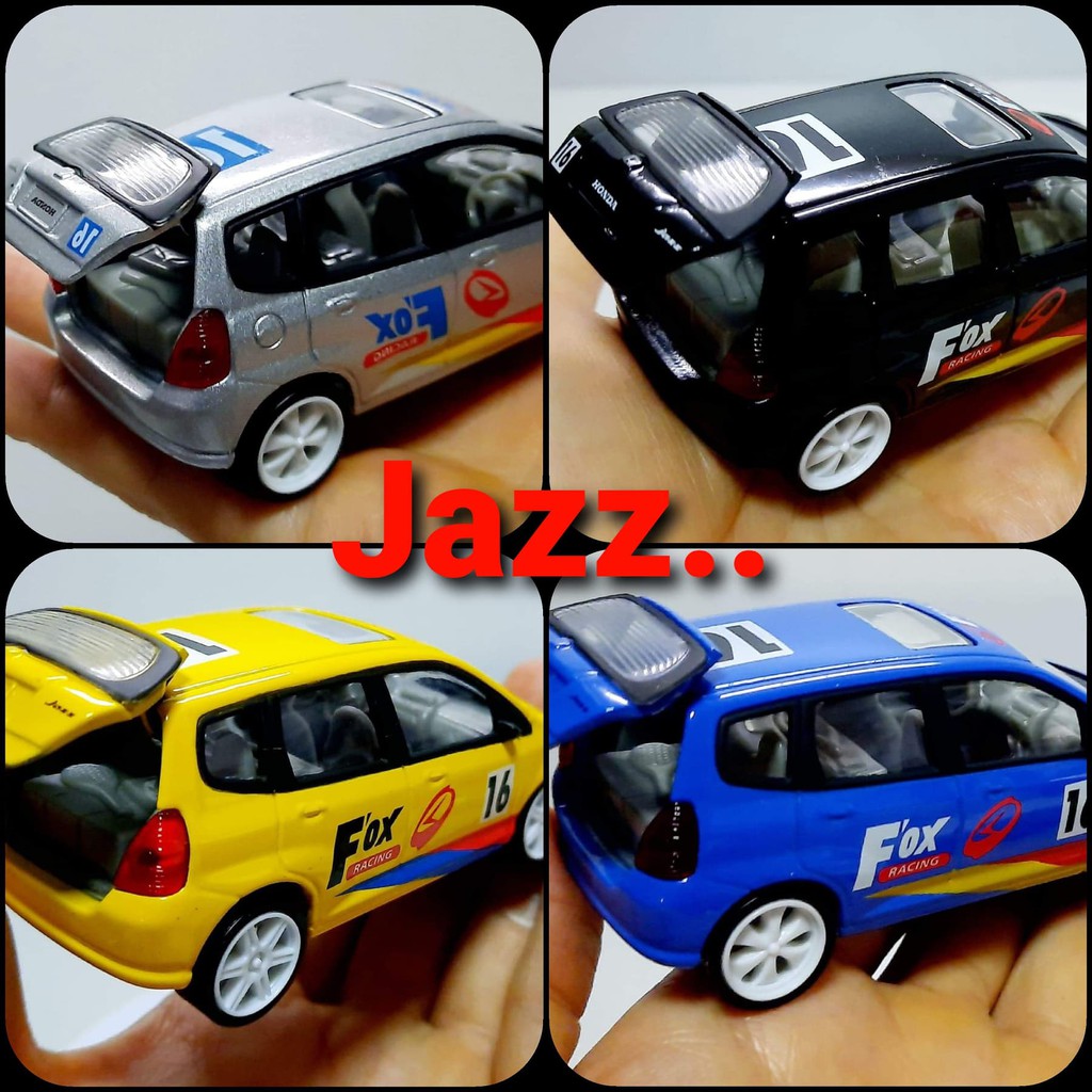 โมเดลรถฮอนด้าแจ๊ส ลายแข่ง Honda Jazz รถโมเดลรถ Scale1:38 โมเดลรถเหล็ก ความยาว 4 นิ้ว ขนาดพกพา โมเดลรถงานโรงงาน Tin's