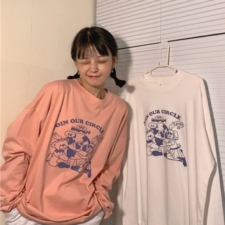 (ราคาถูกที่สุด)เสื้อยืดแขนยาวเกาหลี，เสื้อยืดอะนิเมะ Girly，เนื้อผ้าใส่สบาย，สวยมาก，2 สี