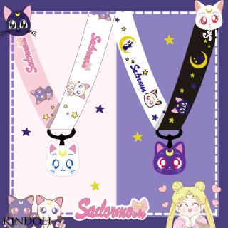 เชือกเส้นเล็กสายคล้องคอ Lovely Sailor Moon Lanyard Mobile Phone Key Tag Camera Cartoon Cat Neck Strap