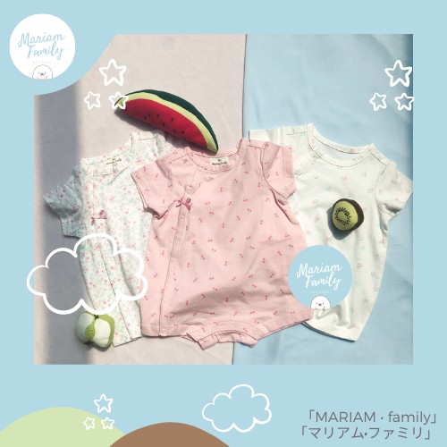 รอมเปอร์แขนสั้น เด็กแรกเกิด กระดุมหน้า Baby SHORT Romper mariamfamily#1