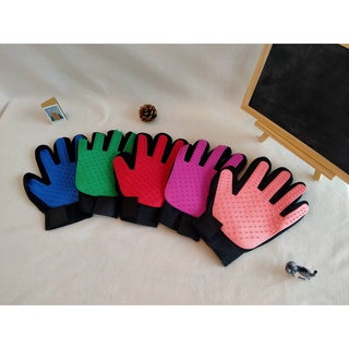 ถุงมือลูบขนน้องหมาน้องแมว เก็บขน Pet gloves [พร้อมส่ง] ร้านmirapetsupplies