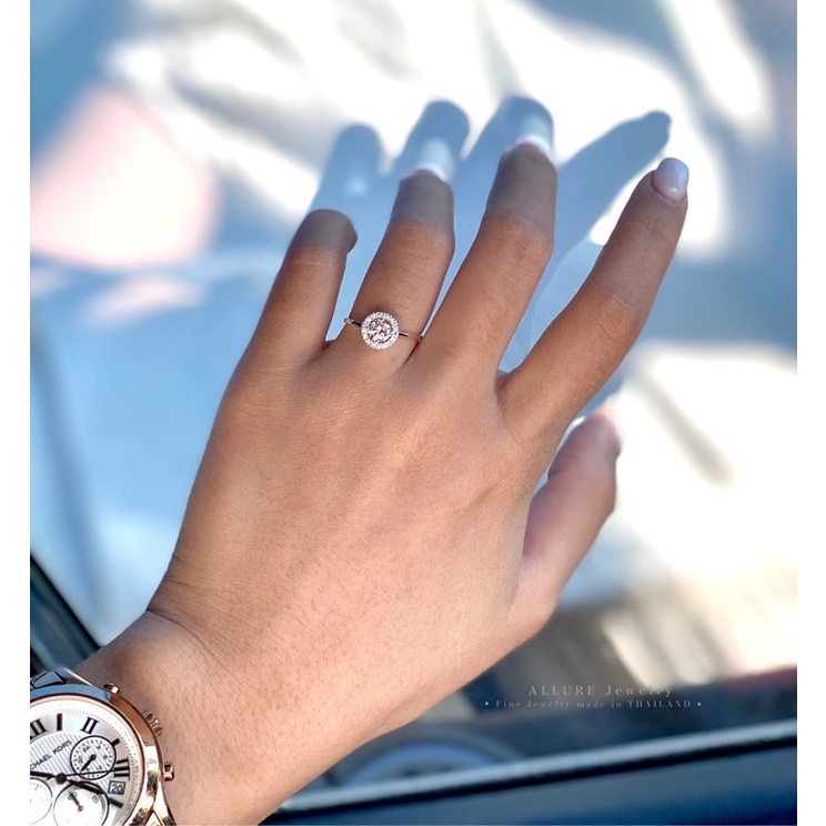 [แถมฟรีกล่องจิวเวอร์รี่] แหวนเพชร เงินแท้ 925 ชุบเคลือบทองคำขาว Jupiter Swirl 💎 - รูปที่ 5