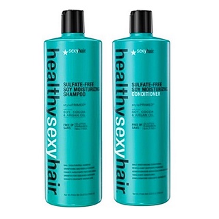 SEXY HAIR SULFATE FREE MOISTURIZING 1000 ML.แชมพู+ครีมนวดผม สำหรับผมแห้งเสีย ทำเคมีบ่อย