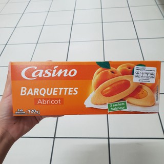 คาสิโน บิสกิตหน้าแอปพริคอต Casino Barquettes Apricot 120g.