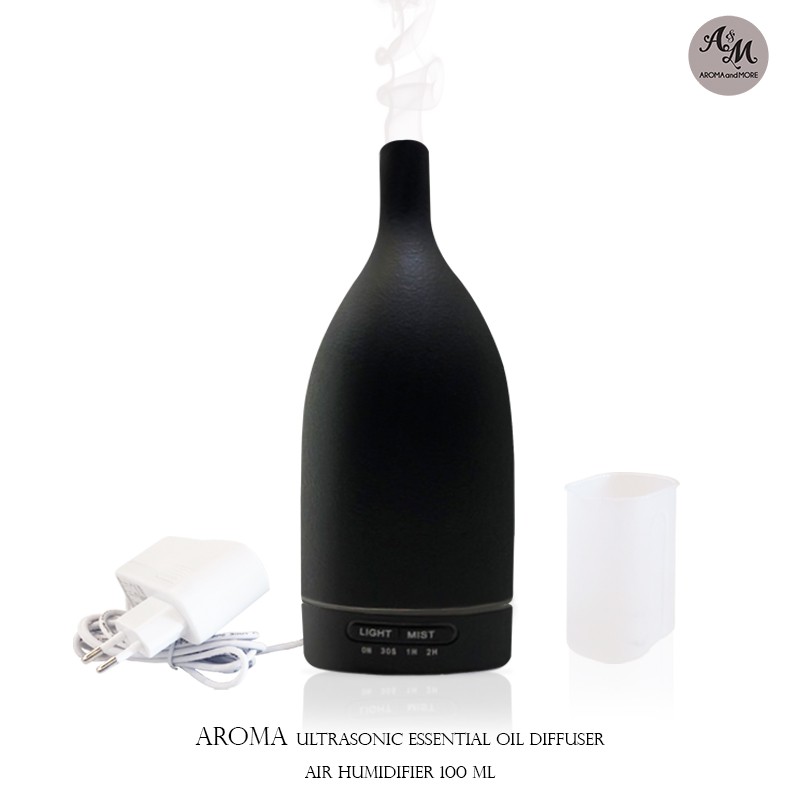 Aroma&more เครื่องพ่นไอน้ำอโรมา เซรามิคสีดำเคลือบ งานสวย / Ultrasonic Aroma Diffuser in black ceramic -100ML