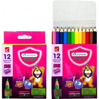 สีไม้มาสเตอร์อาร์ต Master Art 12 สี แถมกบเหลาดินสอ