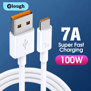 Elough 7A สายชาร์จ USB Type C ชาร์จเร็ว สาย USB C ซิลิโคน สําหรับ Samsung Huawei สายชาร์จ ซิงค์ข้อมูล