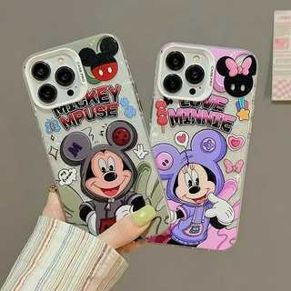 🎁ส่งของขวัญ🎁นางแบบคู่ เคสไอโฟน 14Pro max Mickey การ์ตูน เคส for iPhone 11 12 13 14 12Pro 13Pro max case Minnie