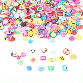 1000ชิ้นไม่มีรูพรุนเครื่องปั้นดินเผานุ่มเกล็ด ทําเอง ทําด้วยมือเคสโทรศัพท์ตกแต่งโคลนคริสตัลบรรจุเล็บแพทช์อุปกรณ์