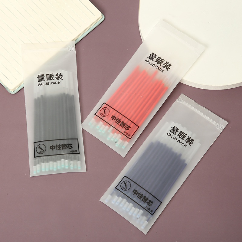 ปล่อยมันไป 20ชิ้น0.5มิลลิเมตรเจลปากกาเติมสีดําสีฟ้าสีแดงหมึกเจลปากกาเติม0fficeโรงเรียนเขียนเครื่องเข