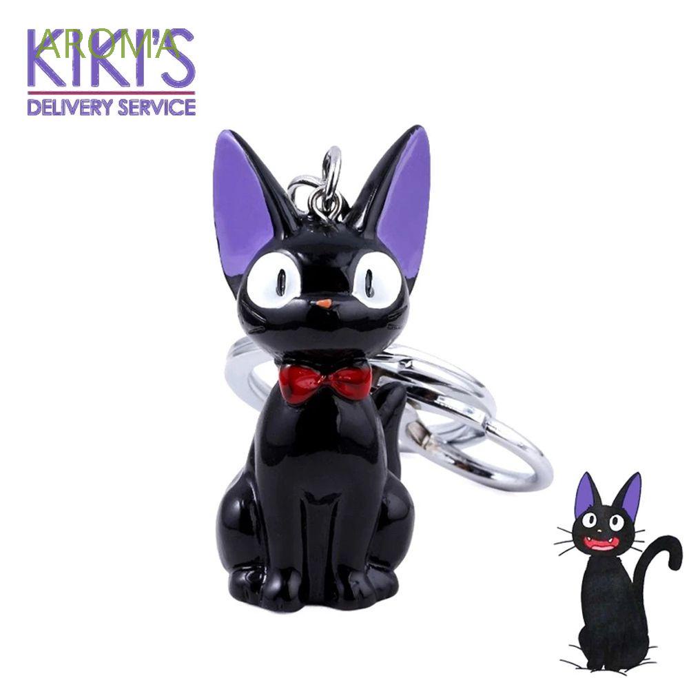 Aroma พวงกุญแจรถยนต์ Kiki Jiji เครื่องประดับ Kiki's Delivery Cat พวงกุญแจสีดํา